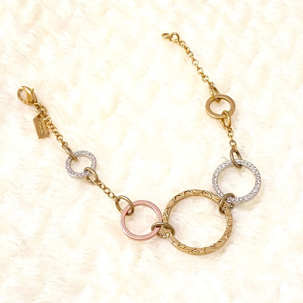 **SOLD** Coach Tricolor Circles Bracelet Golden